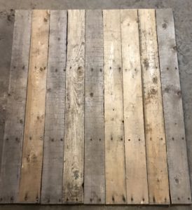 Farmhouse Shutters Tutorial 2 Lay out your cut pallet boards on a flat surface