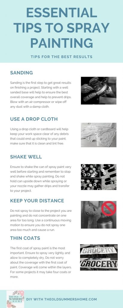 These great spray painting tips are essential when doing home decor projects. See more great ideas at The Old Summers Home.