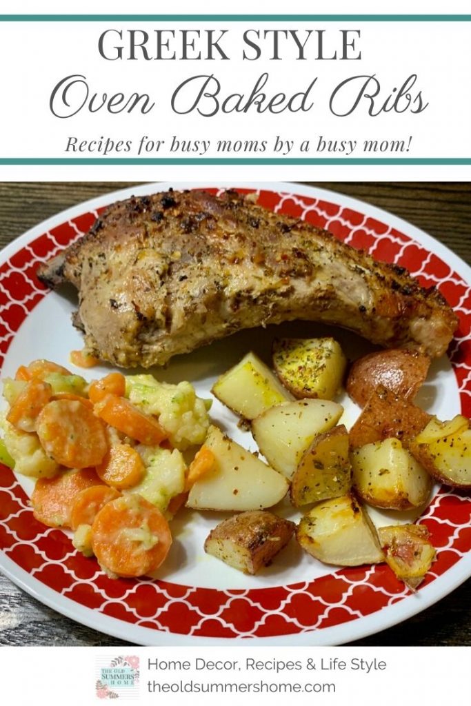 Our Greek Style Oven Rib Recipe makes weeknight meals a snap. Oven-ready in minutes so you can get back to the things you need to do while it bakes in an hour or less! Perfect ribs at your fingertips! Recipes fro busy moms by a busy mom.