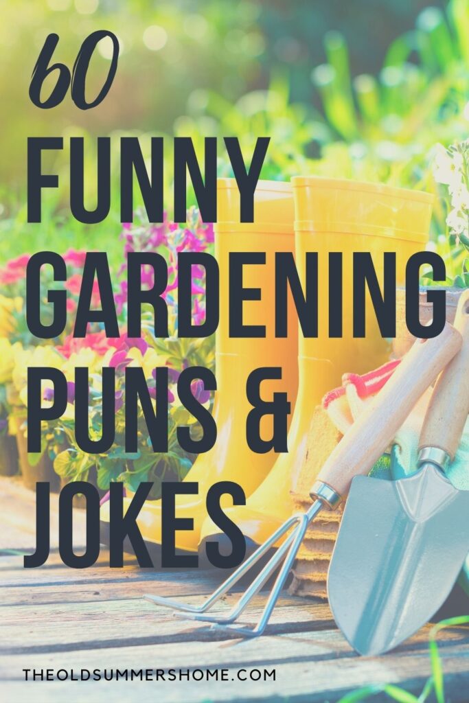 60 Funny Gardening Puns and Jokes 1 funny gardening puns and jokes The Old Summers Home This list of funny gardening puns and jokes is a rose amongst thorns. We're not going to beat around the bush, you'll be as busy as a bee telling these jokes!