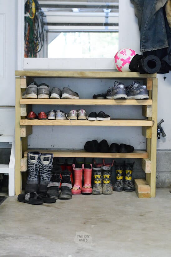 Garage shoe rack plans online