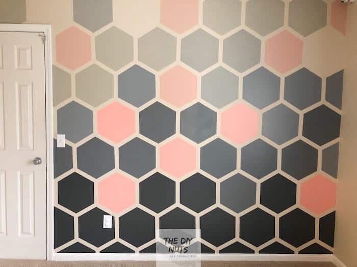 DIY ombre hexagon wall