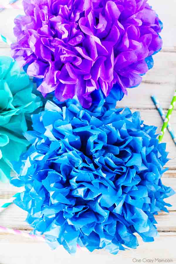 tissue paper pom poms