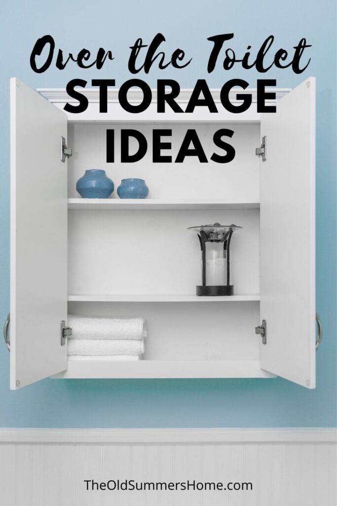 15 Bathroom Over the Toilet Storage Ideas for Extra Space 114 Over the toilet storage The Old Summers Home When it comes to the bathroom, it seems there is never enough storage. With makeup, toiletries, towels, cleaning supplies, medicine, and more, the bathroom can quickly become cluttered, especially when several members of your household share the same space. Take note of any unused space and turn it into efficient storage to make your bathroom look more organized.