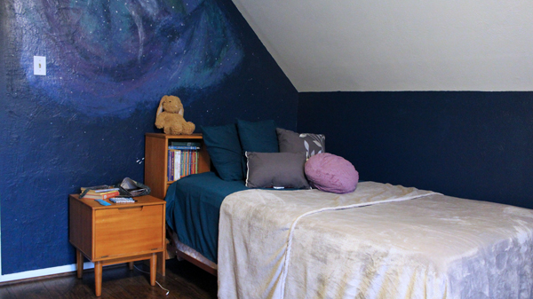 15 Stellar Space Themed Bedroom Ideas 13 15 Stellar Space Themed Bedroom Ideas 13 teen bedroom bed nightstand The Old Summers Home Are you hoping to escape to a galaxy far, far away? Fire up the engines as we shoot off to explore some out of this world space bedroom ideas.