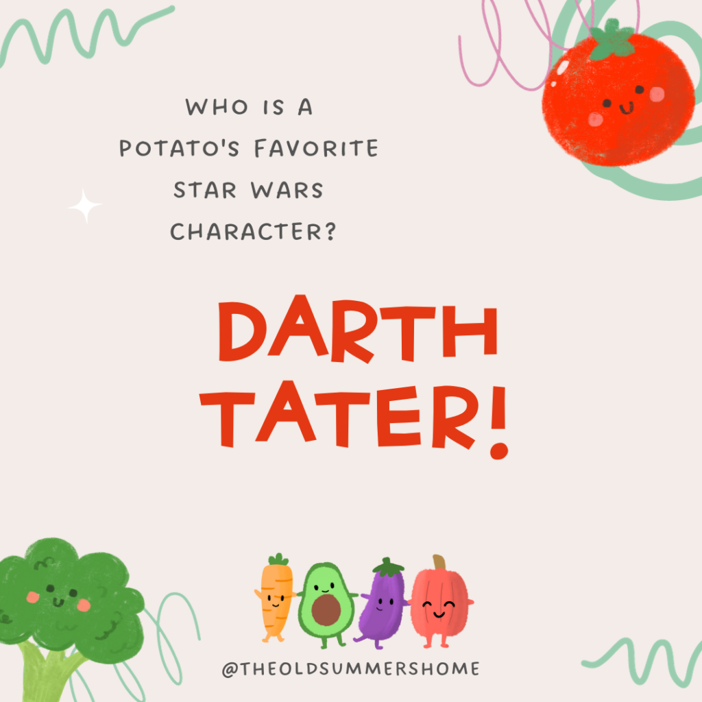 100+ Funny Vegetable Puns and Jokes: A Hilarious Harvest 2 darth tater pun