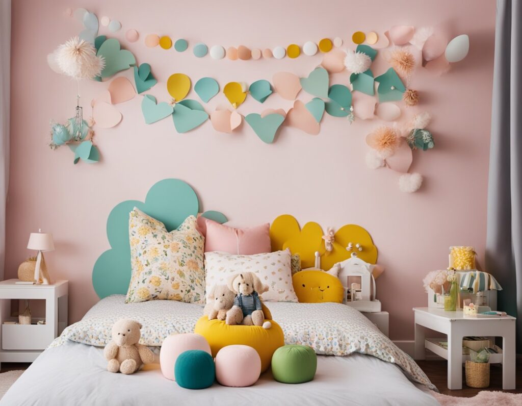 colorful wall decor for girls bedroom