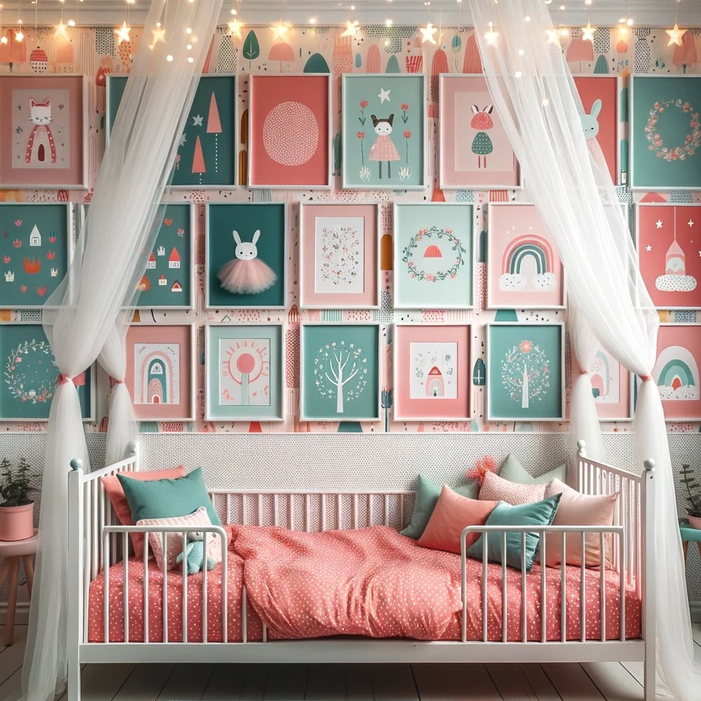 gallery wall for toddler girl bedroom ideas on a budget