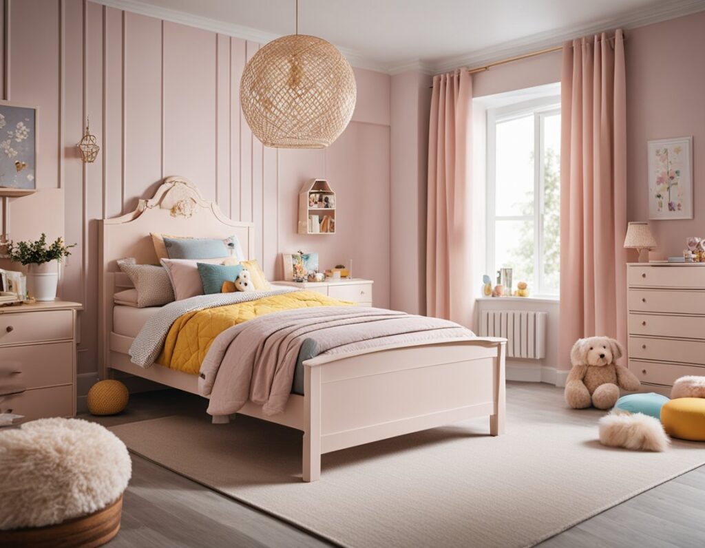 pink and yellow toddler girl bedroom ideas